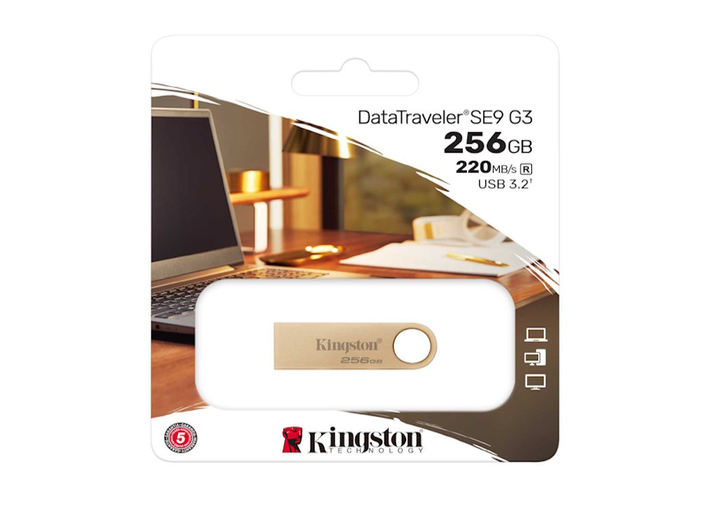 Kingston 256GB 220MB/s Metal USB 3.2 Gen 1 DataTraveler SE9 G3, EAN: 740617341379-5